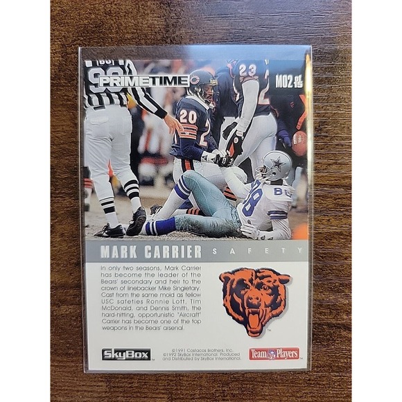 Mark Carrier 1992 Skybox Primetime #M02/15 - Monster of the Midway - Fresh Pull - Picture 2 of 4